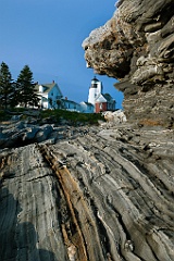 Rock Formations by Pemaquid Point Light in Maine